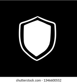 shield doodle icon vector drawing flat black