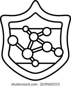 A shield with a lot of dots on it. The shield is black and white. The shield is a symbol of protection