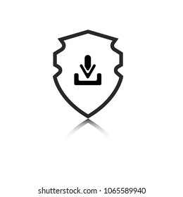 shield and download icon.Vector illustration