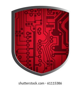 shield with draw of circuit board