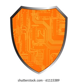 shield with draw of line circuit board