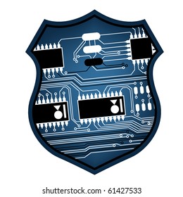 shield with draw of line circuit board
