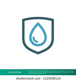 Shield and Drop Medical, Healthcare Icon Vector Logo Template Illustration Design. Vector EPS 10.