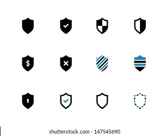 Shield Duotone Icons. Vector Illustration.