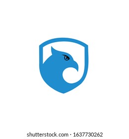 shield eagle bird emblem template mascot symbol for business or shirt design.