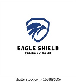 shield eagle bird emblem template mascot symbol for business or shirt design. Eagle with a shield Idea logo design inspiration