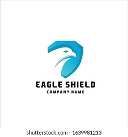 shield eagle bird emblem template mascot symbol for business or shirt design. Eagle with a shield Idea logo design inspiration