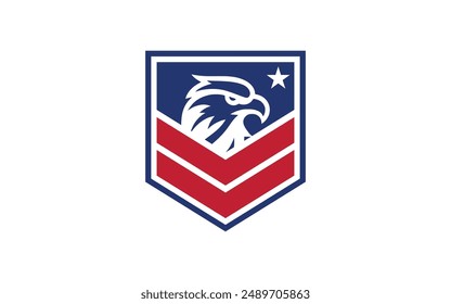 Shield with eagle head and star inside