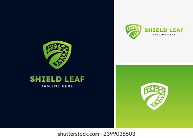 Shield ecology logo design vector, nature logo design template