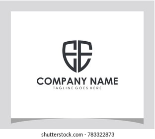 Shield EE initial icon letter logo vector eps 10