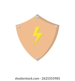 Shield and electric icon vector illustration. Power electricity protection icon vector design illustration. 