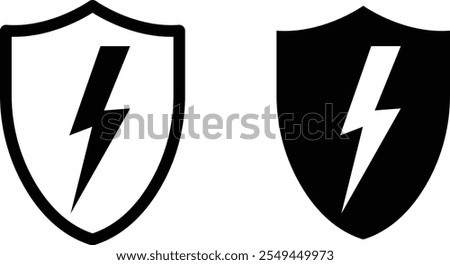 shield with a shield electricity  icon thunder  bolt flash icon