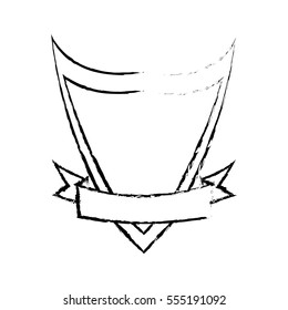 shield element protect and ribbon sketch vector illustration eps 10