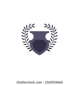 shield emblem antique medieval flat design vector illustration