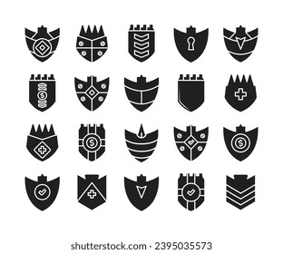 shield emblem and badge icons set vector illustration
