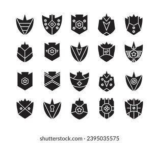 shield emblem and badge icons set vector illustration