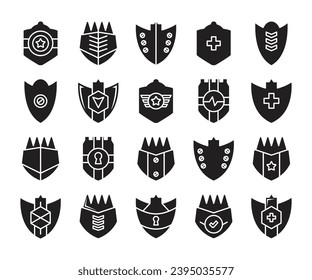 shield emblem and badge icons set vector illustration