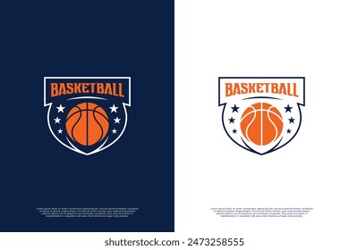 Shield emblem basket logo design