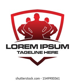 shield emblem body builder logo icon 