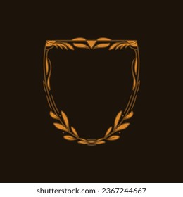 emblema de escudo diseño vectorial clásico floral
