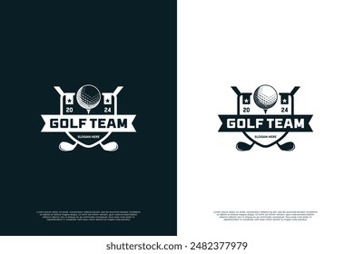 Shield emblem golf logo design