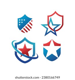 Shield Emblem, Icon Vector Logo Design Template Illustration on white background