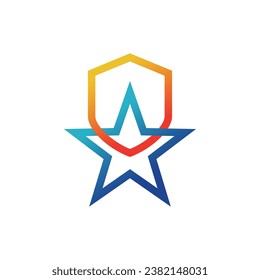 Shield Emblem, Icon Vector Logo Design Template Illustration on white background