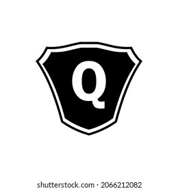 Shield emblem letter Q logo template. Letter Q shield logo, Premium monogram shield letter Q vector for club, foundation and company identity