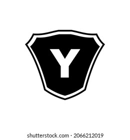 Plantilla de logotipo de la letra Y del emblema Escudo. Logo del escudo de la letra Y, portador de la letra y del escudo monograma premium para la identidad de club, fundación y empresa