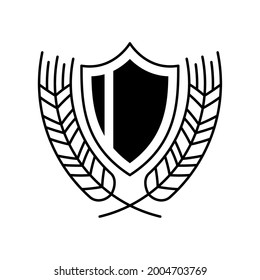 shield emblem line isolated icon