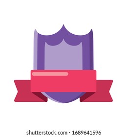 shield with emblem on white background vector illustration design