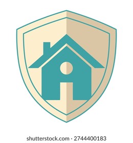 Shield emblem showcases house security and protection concept