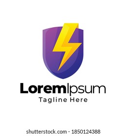 shield energy gradient logo design