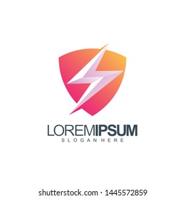 shield energy logo design vector illustration