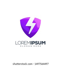shield energy logo design vector illustration