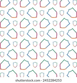 Shield especial trendy multicolor repeating pattern vector illustration background design