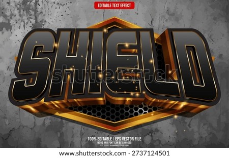 Shield Esport style 3D editable text effect