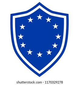 shield with eu stars, vector illustrations