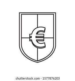 shield with euro symbol icon vector illustration design