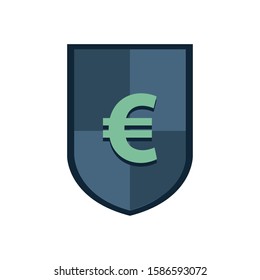 shield with euro symbol icon vector illustration design