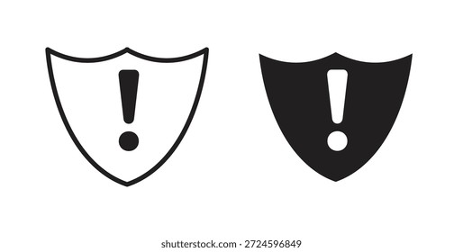 Schild Ausrufezeichen Symbol Glyphe und Linie setzen dünne Linie Symbol Konzept.