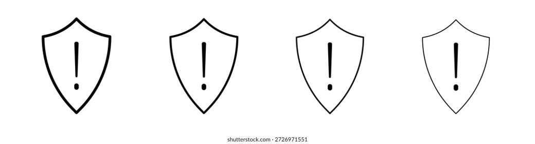 Schild Ausrufezeichen Symbol im modernen Strichlinienstil. Vektor 10 eps