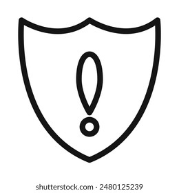 Icono de exclamación de escudo para alertas de seguridad