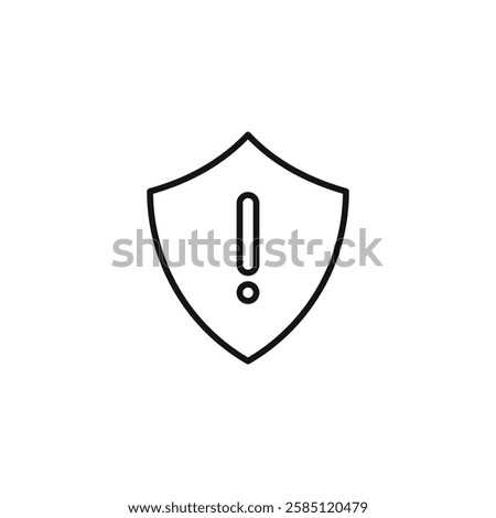 Shield exclamation icon. simple thin line vector icon