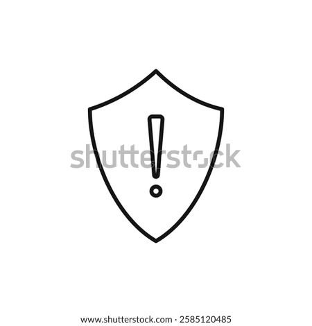 Shield exclamation icon. simple thin line vector icon