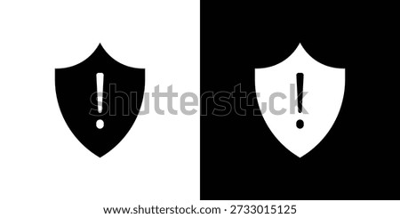 Shield exclamation icons symbol for web and mobile filled vector isolated