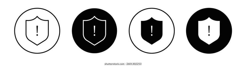 Shield exclamation icons vectors graphics collection