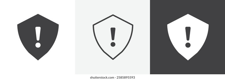 Shield exclamation vector icons collection graphic designs for ui designs