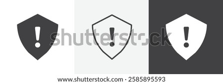 Shield exclamation vector icons collection graphic designs for ui designs