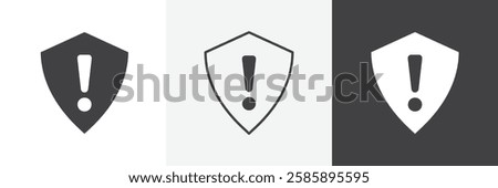 Shield exclamation vector icons collection graphic designs for ui designs